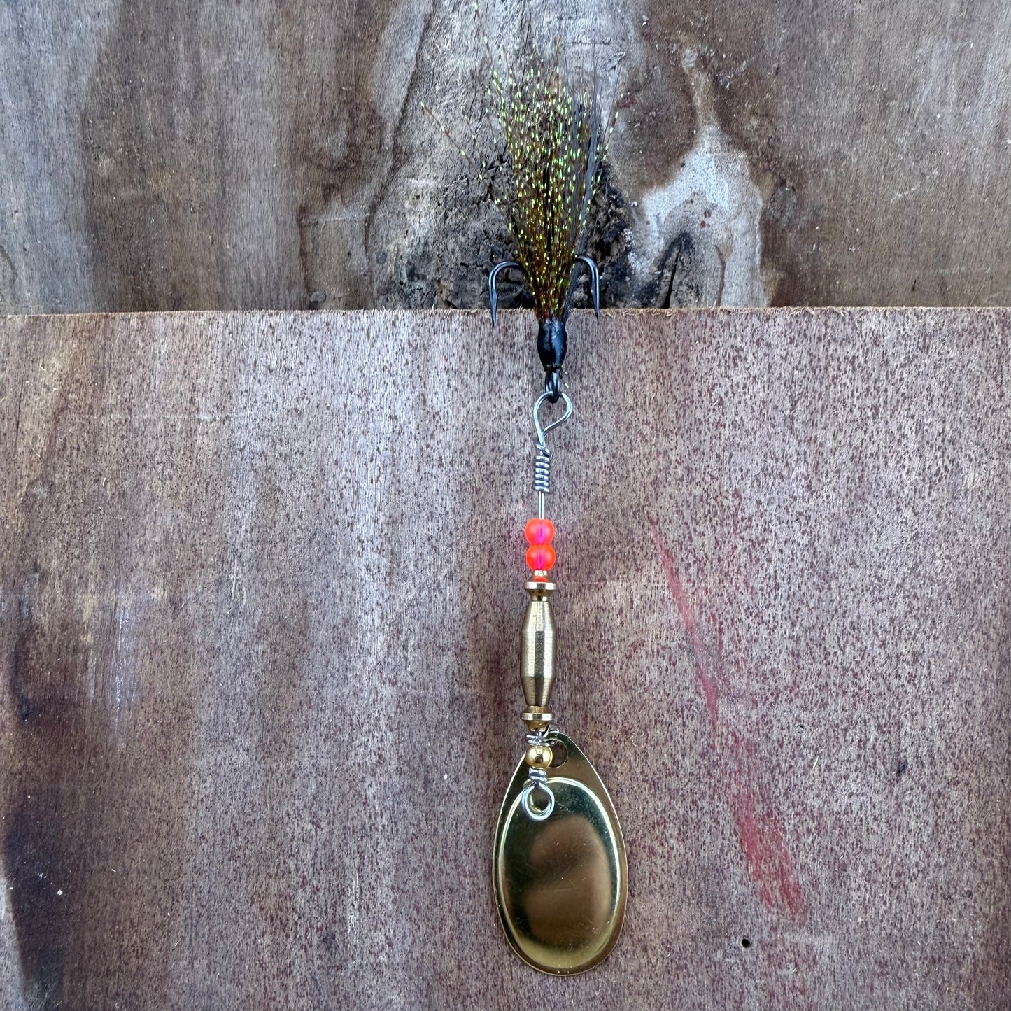 #4 Brass French Blade Spinner with dressed treble